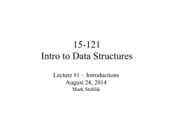 15-121 Intro to Data Structures