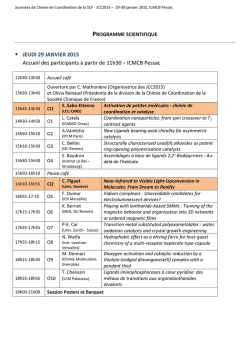 Imprimer le programme - Journ&eacute;es de Chimie de Coordination