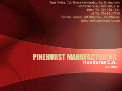 Honduras CA - Pinehurst Manufacturing