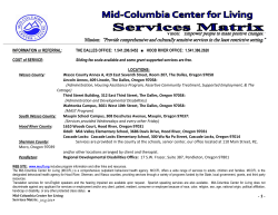 Service Matrix - Mid Columbia Center for Living