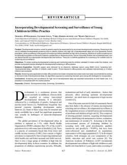 Incorporating Developmental Screening and Surveillance