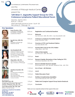 Download Agenda - Cutaneous Lymphoma Foundation