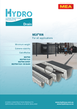 MEA® RIN MEA® RIN - Hydro CONSTRUCTION PRODUCTS