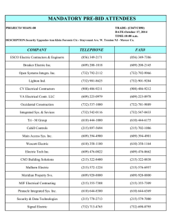 MANDATORY PRE-BID ATTENDEES