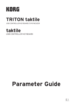 taktile / TRITON taktile Parameter Guide