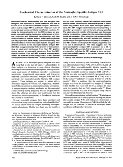 Biochemical Characterization of the Neutrophil