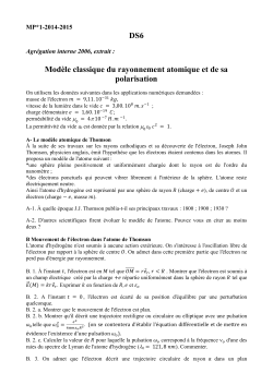 DS6 Mod&egrave;le classique du rayonnement atomique - MP*1