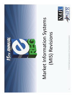 Market Information Systems (MIS) Revisions - E