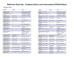 Ballroom Dancing – Compact Discs and Instructional DVDs/Videos