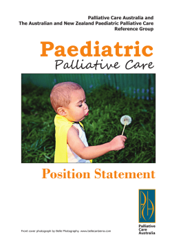 Position Statement - Palliative Care Australia