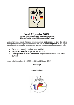 Jeudi 22 janvier 2015- - COLLEGE Andr&eacute; Malraux GRANVILLE