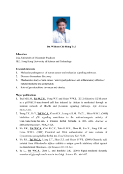 Dr. William Chi-Shing TAI Education BSc. University of Wisconsin