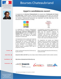 Bourses Chateaubriand 2015-2016