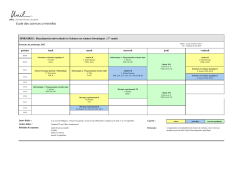Horaire BA1 Printemps 2015