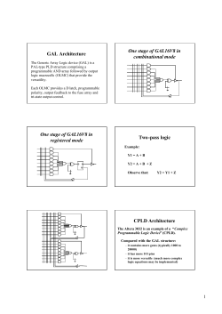 GAL Architecture One stage of GAL16V8 in combinational mode