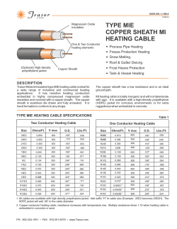 TYPE MIE COPPER SHEATH MI HEATING CABLE