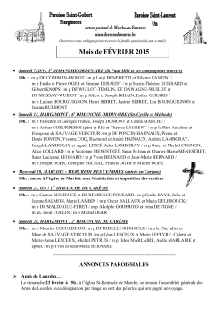 Feuille paroissiale de On et Hargimont - Doyenn&eacute; de Marche-en