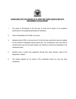 GUIDELINES FOR THE AWARD OF Dr. MGR AND THIRU QUAID-E