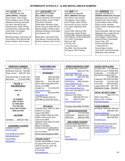 INTERMEDIATE SCHOOLS (7-8) AND MISCELLANEOUS NUMBERS