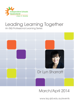 Leading Learning Together - Independent Schools Queensland