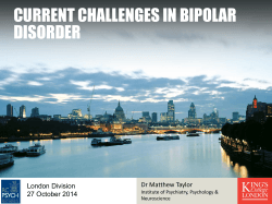 Current Challenges in BIPOLAR DISORDER