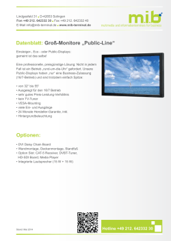 Optionen: Datenblatt: Groß-Monitore „Public