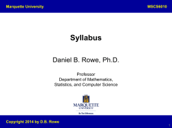 Syllabus - Mathematics, Statistics and Computer Science