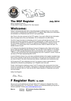 MGFNZ Newsletter July 2014