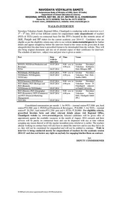 Download Navodaya Vidyalaya Samiti Vacancy