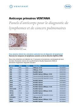 Anticorps primaires VENTANA - Roche Diagnostics (Schweiz) AG