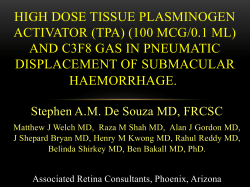 High Dose Tissue Plasminogen Activator ( PA) (100 Mcg