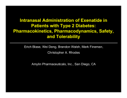 Intranasal administration of exenatide in Type II diabetic patients