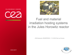 LWR fuel irradiation experiments in the future Jules Horowitz
