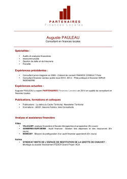 Auguste PAULEAU - Partenaires Finances Locales