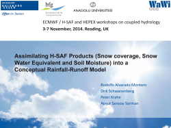 Assimilating H-SAF Products (Snow coverage, Snow