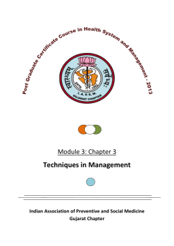 Techniques in Management - IAPSM