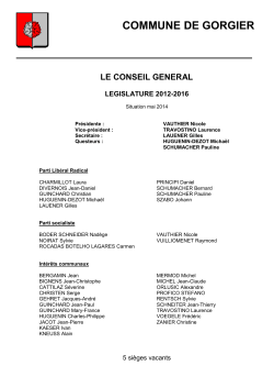 Composition du Conseil général - situation à mai 2014