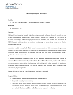 Internship Program Description
