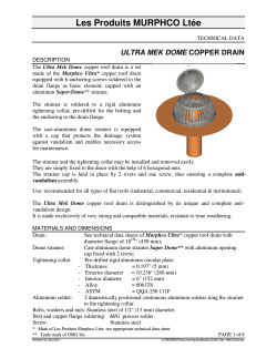 ultra mek dome copper drain