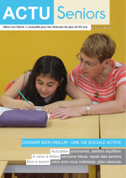 DOSSIER BIEN VIEILLIR : UNE VIE SOCIALE - Ablon-sur