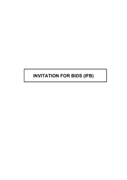 INVITATION FOR BIDS (IFB) - Deptt. of Water Resources, Odisha