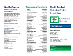 Final Agenda - April 2014 - North Central Mosquito Control