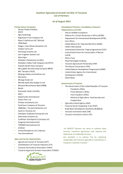 Southern Agricultural Growth Corridor of Tanzania List of Partners