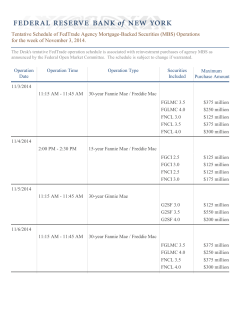Tentative Schedule of FedTrade Agency Mortgage