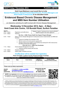 Evidenced Based Chronic Disease Management and MBS Item