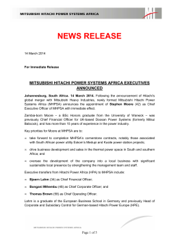 Media Release_MHPSA MGT ANNOUNCEMENT 14 March 2014
