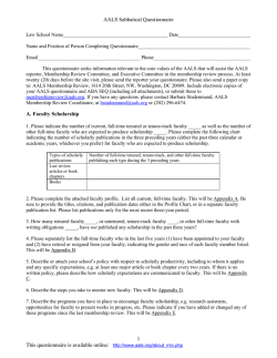 AALS Site Questionnaire