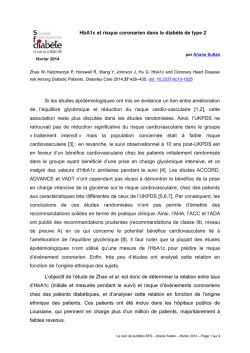 HbA1c et risque coronarien dans le diabète de type 2