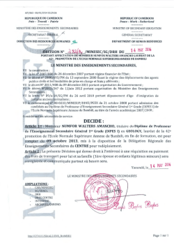 Ecole Normale sup&eacute;rieure de Bambili
