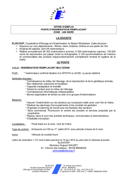 2014 - Inséminateur remplaçant Zone Ain-Isère